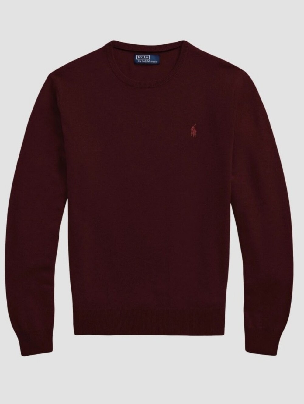 Polo Ralph Lauren Logo-Embroidered Wool Sweater Aged Wine Heather XL NWT $198